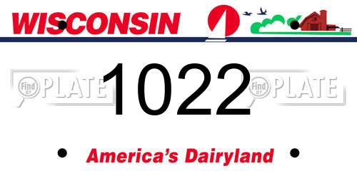 1022 Wisconsin License Plate