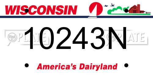 10243N Wisconsin License Plate