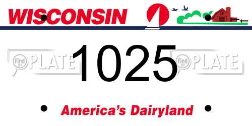 1025 Wisconsin License Plate