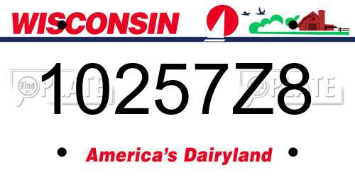 10257Z8 Wisconsin License Plate