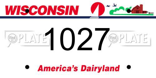 1027 Wisconsin License Plate