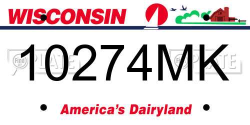 10274MK Wisconsin License Plate