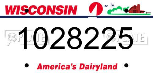 1028225 Wisconsin License Plate