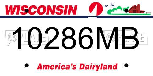 10286MB Wisconsin License Plate