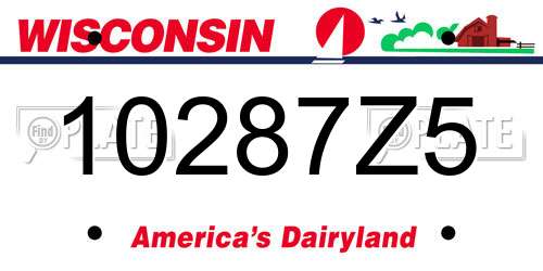 10287Z5 Wisconsin License Plate