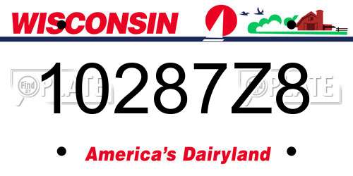 10287Z8 Wisconsin License Plate