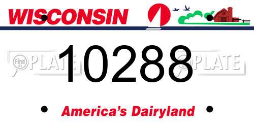10288 Wisconsin License Plate
