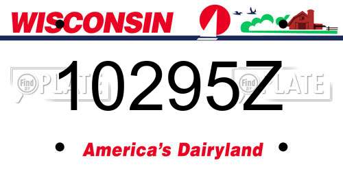 10295Z Wisconsin License Plate