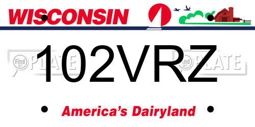 102VRZ Wisconsin License Plate