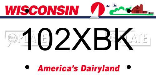 102XBK Wisconsin License Plate