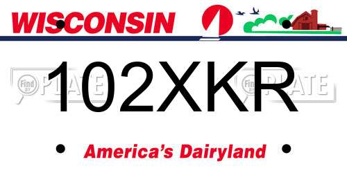 102XKR Wisconsin License Plate