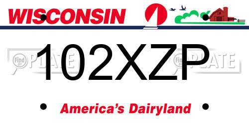 102XZP Wisconsin License Plate