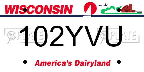 102YVU Wisconsin License Plate