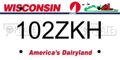 102ZKH Wisconsin License Plate