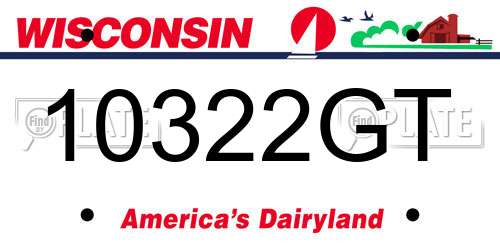 10322GT Wisconsin License Plate