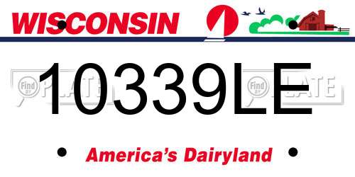 10339LE Wisconsin License Plate
