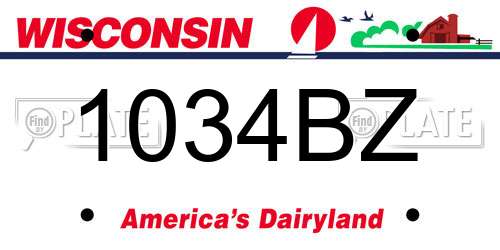 1034BZ Wisconsin License Plate