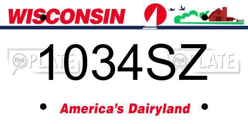 1034SZ Wisconsin License Plate