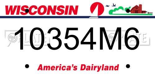 10354M6 Wisconsin License Plate