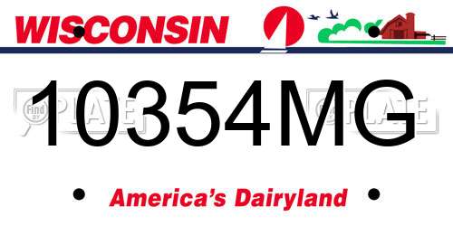 10354MG Wisconsin License Plate