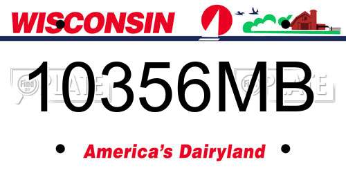 10356MB Wisconsin License Plate