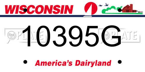 10395G Wisconsin License Plate