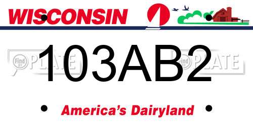 103AB2 Wisconsin License Plate