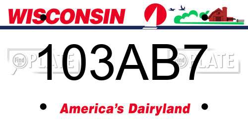 103AB7 Wisconsin License Plate