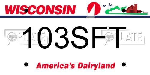 103SFT Wisconsin License Plate