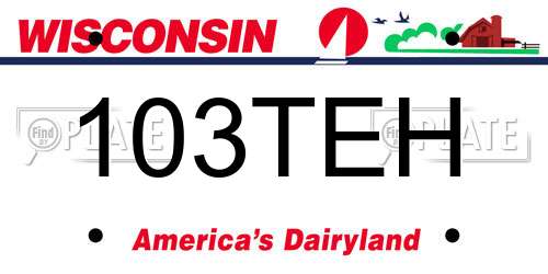 103TEH Wisconsin License Plate