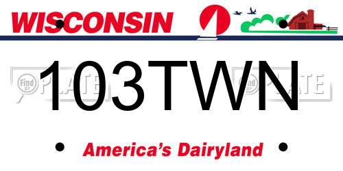 103TWN Wisconsin License Plate