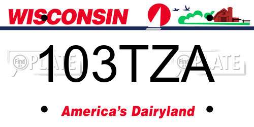 103TZA Wisconsin License Plate