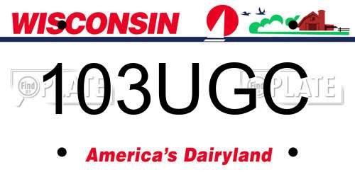 103UGC Wisconsin License Plate