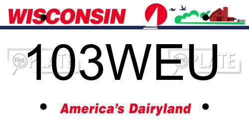 103WEU Wisconsin License Plate