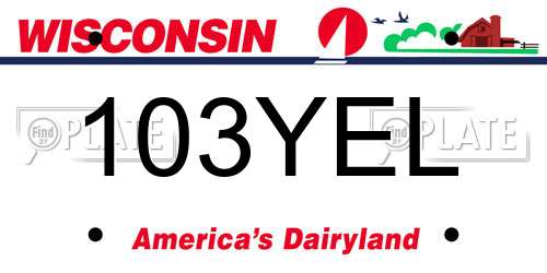 103YEL Wisconsin License Plate