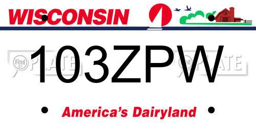 103ZPW Wisconsin License Plate