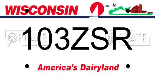 103ZSR Wisconsin License Plate