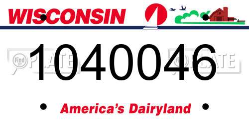 1040046 Wisconsin License Plate