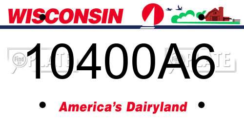 10400A6 Wisconsin License Plate