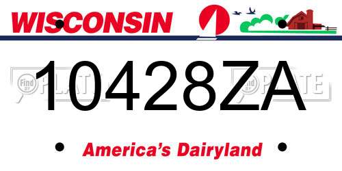 10428ZA Wisconsin License Plate