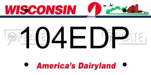 104EDP Wisconsin License Plate