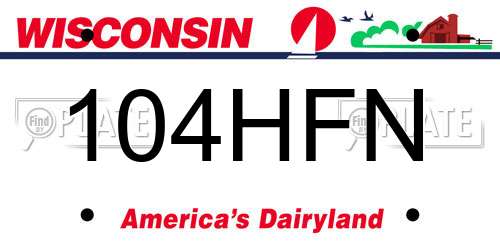 104HFN Wisconsin License Plate