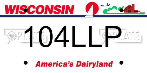 104LLP Wisconsin License Plate