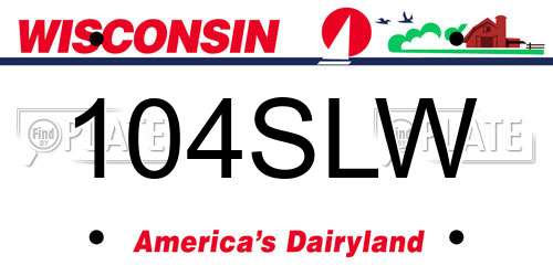 104SLW Wisconsin License Plate