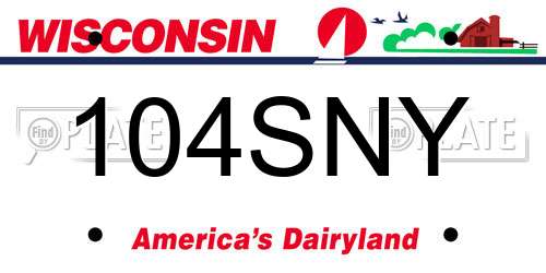 104SNY Wisconsin License Plate
