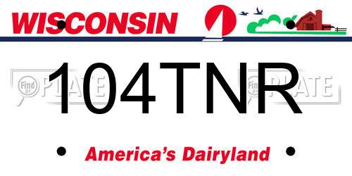 104TNR Wisconsin License Plate