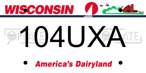 104UXA Wisconsin License Plate