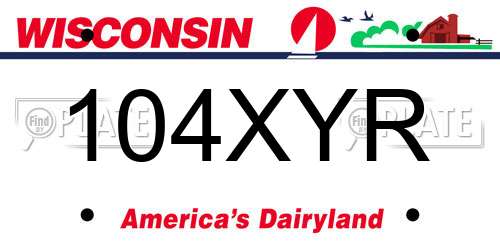 104XYR Wisconsin License Plate