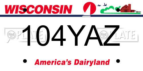104YAZ Wisconsin License Plate