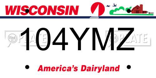 104YMZ Wisconsin License Plate